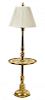 A Giltwood and Polychrome Decorated Floor Lamp, Height overall 63 1/2 inches.
