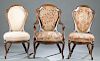 7 Victorian laminated Belter / Meeks style chairs.
