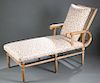 Adjustable reclining caned lounge. Early 20th c.