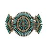 NO RESERVE - Zuni Petit Point Turquoise and Silver Bracelet c. 1980s, size 6.5 (J15878)