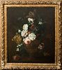 STILL LIFE OF FLOWERS IN AN URN OIL PAINTING
