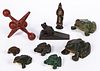 CAST-IRON PAINTED FIGURAL DOORSTOPS / PAPERWEIGHTS, LOT OF EIGHT