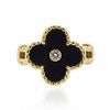 Van Cleef & Arpels Alhambra 18k Gold Diamond Onyx Ring
