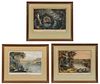 CURRIER & IVES SCENIC PRINTS, LOT OF THREE
