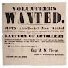 Rare Confederate Artillery Recruitment Broadside for Turner Ashby's Virginia Company