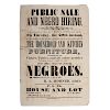 Slave Sale Broadside, Winchester, Virginia, 1857