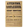 Civil War Sharpshooters Recruitment Broadside, Attention Riflemen, 1861