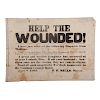 Battle of Shiloh, Help the Wounded!, Rare Broadside, 1862