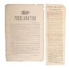 New Orleans Occupation, Rare Proclamations Issued by Benjamin Butler, May 1, 1862, Including Necessity Printing