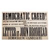 Democratic Creed!, Anti-Democrat & Anti-Slavery Political Broadside Promoting Union Candidate Henry Bumm