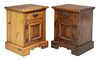 (2) RUSTIC PINE BEDSIDE CABINETS