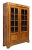 FRENCH PROVINCIAL FRUITWOOD GLAZED DISPLAY CABINET