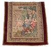 FRENCH WOVEN ALLEGORICAL TAPESTRY, 119" X 94"