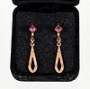 14K Ruby Dangle Earrings