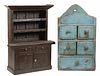 (2) MINIATURE COUNTRY CUPBOARDS