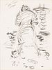 Marsden Hartley (Am. 1877-1943), "Woman Standing" 1908, Pencil on paper, framed under glass