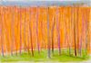 Wolf Kahn (Am. 1927-2020), Orange Treeline, Pastel on paper, framed under glass