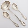 NEW YORK CITY, NEW YORK COIN SILVER SERVING SPOONS, LOT OF THREE