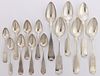 GORHAM AND OTHER AMERICAN STERLING AND COIN SILVER SPOONS, LOT OF 14
