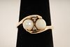 4.2g TW 14K Gold Pearl With Diamond Ring 