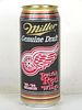 1993 Miller Genuine Draft Beer Detroit Red Wings Hockey 16oz One Pint Undocumented Bank Top Milwaukee Wisconsin