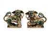 PAIR OF CHINESE POTTERY FOO DOGS