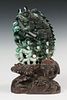 CHINESE JADE CARVING ON STAND