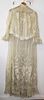 Ca. 1900 Victorian White Sheer Cotton Collared Dress