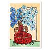 Avi Ben-Simhon, "Blue Flowers" Limited Edition Serigraph, Numbered and Hand Signed with Certificate of Authenticity.