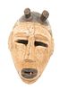 African Polychrome Carved Wood Mask H 9.5" W 5" D 3.5"