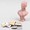 Trudon Bust Pink Marie Antoinette Candle with a Group of Matches