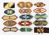 ANTIQUE / VINTAGE CZECHOSLOVAKIAN AND OTHER ART DECO CELLULOID-FRONT BELT OR DRESS BUCKLES, LOT OF 15