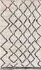 Vintage Ivory Beni Ourain Moroccan Rug 7 ft 8 in x 4 ft 8 in (2.34 m x 1.42 m)