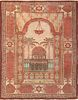 Antique Pictorial Dome Of The Rock Israeli Marbediah Rug 3 ft x 2 ft 4 in (0.91 m x 0.71 m)