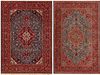 No Reserve - Pair Of Vintage Persian Kashan Rugs 7 ft 4 in x 4 ft 7 in (2.23 m x 1.39 m) x 5 ft 5 in x 3 ft 10 in (1.65 m x 1.16 m)