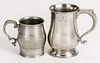 Two English pewter mugs, 18th/19th c.