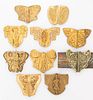ANTIQUE ART NOUVEAU AND OTHER GILT-BRASS AND METAL BELT OR DRESS BUCKLES, LOT OF TEN