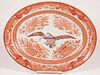 Chinese Orange Fitzhugh Style Platter, 20th Century