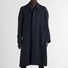 Yves Saint Laurent Rive Gauche Navy Wool Herringbone Coat