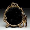 Bronze Mirror with Figural Indian.