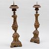 Pair of Baroque Style Metal Repoussé Pricket Sticks from the Estate of Lena Horne