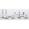 Sterling Weighted Candlesticks & Meriden Silverplate Items, Plus