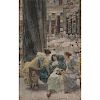 Hand-Colored Lithograph of The Baths of Caracalla by Lawrence Alma-Tadema (English, 1836-1912)