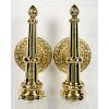 Cast Brass Wall Sconces with Frosted Shades