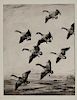 Frank W. Benson (1862-1951) Hovering Geese