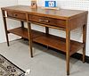 LANE TUXEDO MID CENTURY 2 DRAWER CONSOLE W/BUTTERFLY JOINT TOP