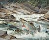 William J. Schaldach (1896-1982) Leaping Brook Trout