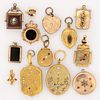 ANTIQUE / VINTAGE KNIGHTS OF PYTHIAS FRATERNAL LOCKETS / WATCH FOBS AND OTHER JEWELRY, LOT OF 13