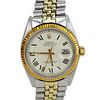 Man's Rolex Datejust Stainless Steel and 14 Karat Yellow Gold Automatic Movement Watch with Jubilee Bracelet, Roman Numerals 