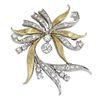 Vintage Approx. 1.25 Carat Round Brilliant Cut Diamond and 14 Karat Yellow and White Gold Pendant/Brooch.